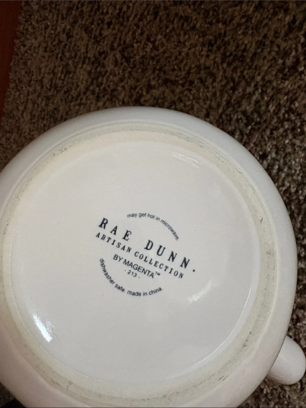 Rae Dunn White Ceramic 'HOT COCOA' Pitcher with Red Lettering